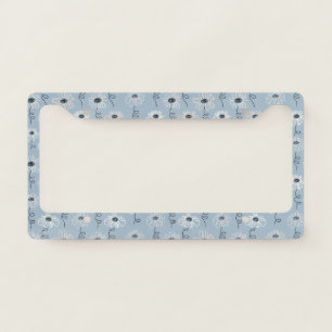 Minimalist Daisy Floral Pattern (7) License Plate Frame