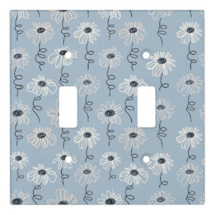 Minimalist Daisy Floral Pattern (7) Light Switch Cover