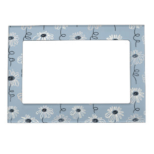 Minimalist Daisy Floral Pattern (7) Magnetic Frame