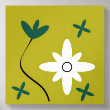 Minimalist Daisy Flower Abstract Botanical Art