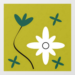 Minimalist Daisy Flower Abstract Botanical Art Wall Decal