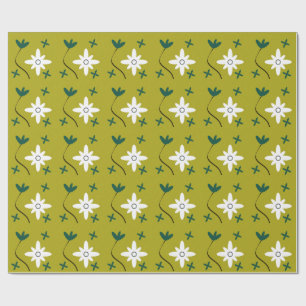 Minimalist Daisy Flower Abstract Botanical Art Wrapping Paper