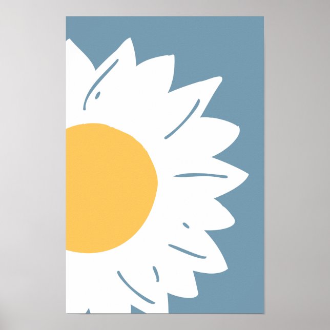 Minimalist Daisy Flower Abstract Wall Art (Front)