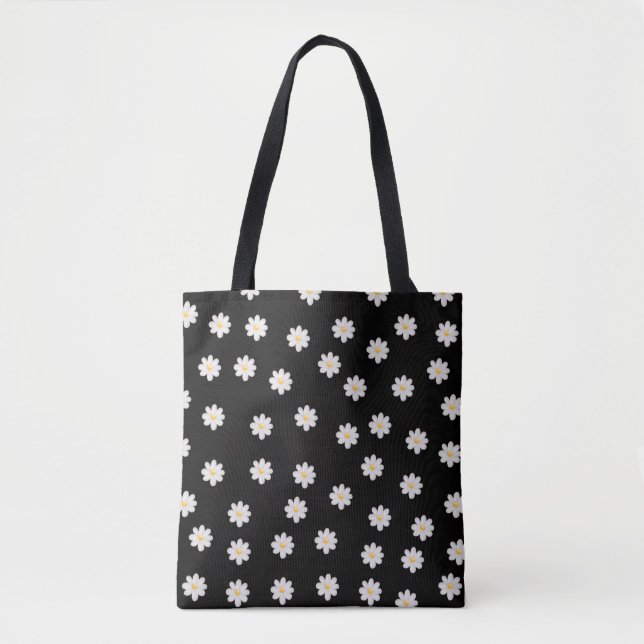 "Minimalist Daisy Pattern Tote Bag (Front)