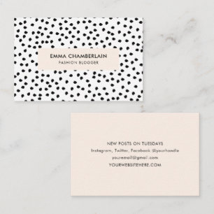 Minimalist Dalmatian Print Modern Custom Business Card