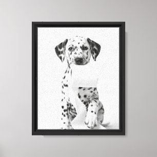 Minimalist Dalmatian Puppy Holding Toilet Paper Canvas Print