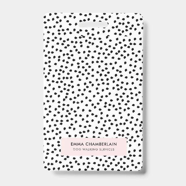 Minimalist Dalmatian Spots Simple Modern Cute Badge (Front)