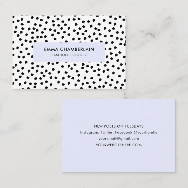 Minimalist Dalmatian Spots Simple Modern Cute Business Card (Front/Back)