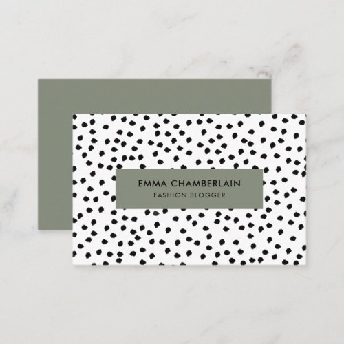 Minimalist Dalmatian Spots Simple Modern Cute Business Card