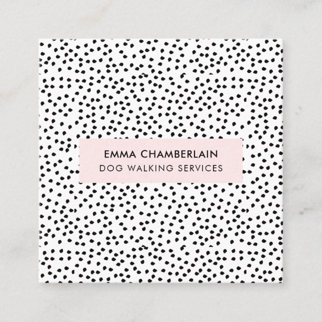 Minimalist Dalmatian Spots Simple Modern Cute Calling Card (Front)
