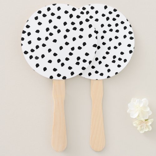 Minimalist Dalmatian Spots Simple Modern Cute Hand Fan