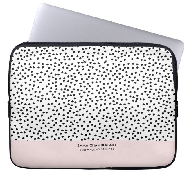 Minimalist Dalmatian Spots Simple Modern Cute Laptop Sleeve (Front)