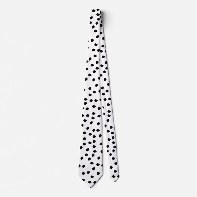 Minimalist Dalmatian Spots Simple Modern Cute Neck Tie (Front)