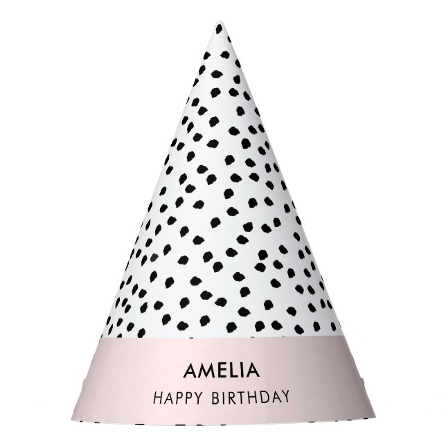 Minimalist Dalmatian Spots Simple Modern Cute Party Hat (Front)