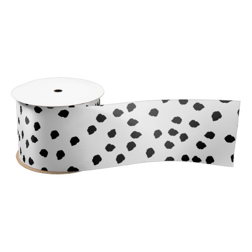 Minimalist Dalmatian Spots Simple Modern Cute Satin Ribbon