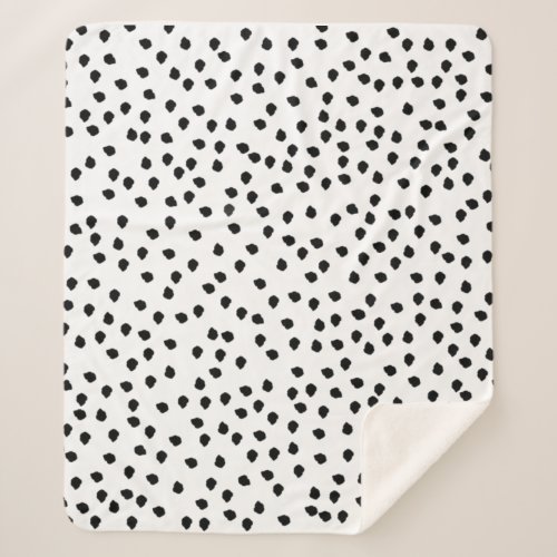 Minimalist Dalmatian Spots Simple Modern Cute Sherpa Blanket