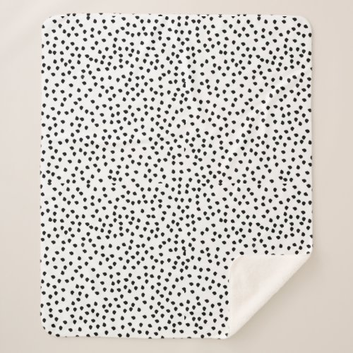 Minimalist Dalmatian Spots Simple Modern Cute Sherpa Blanket