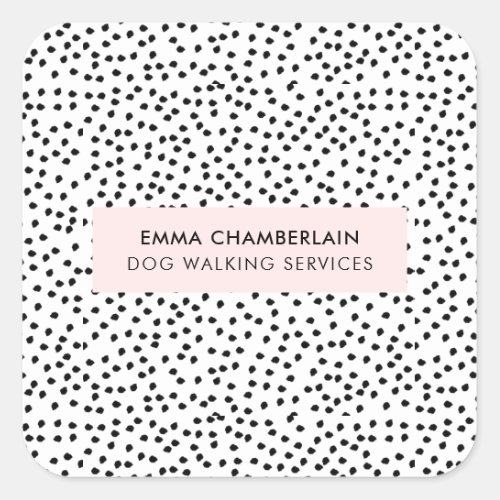 Minimalist Dalmatian Spots Simple Modern Cute Square Sticker