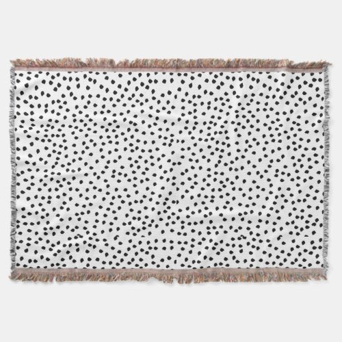 Minimalist Dalmatian Spots Simple Modern Cute Throw Blanket