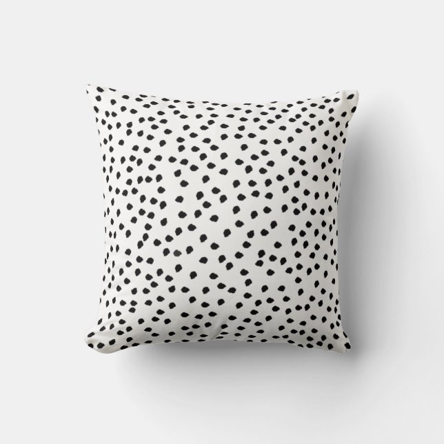 Minimalist Dalmatian Spots Simple Modern Cute Throw Pillow (Front)