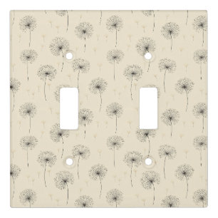 Minimalist Dandelion Seed Pattern Beige Light Switch Cover