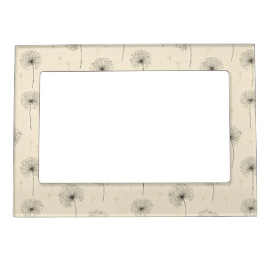 Minimalist Dandelion Seed Pattern Beige Magnetic Frame