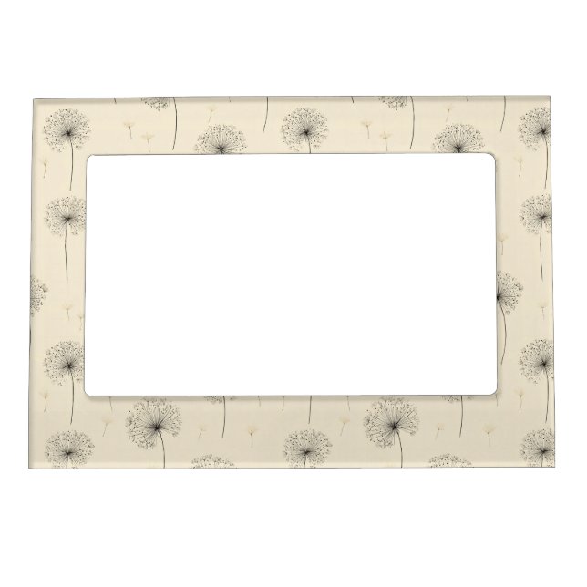 Minimalist Dandelion Seed Pattern Beige Magnetic Frame (Front)