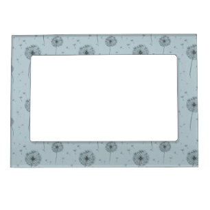 Minimalist Dandelion Seed Pattern Blue (1) Magnetic Frame