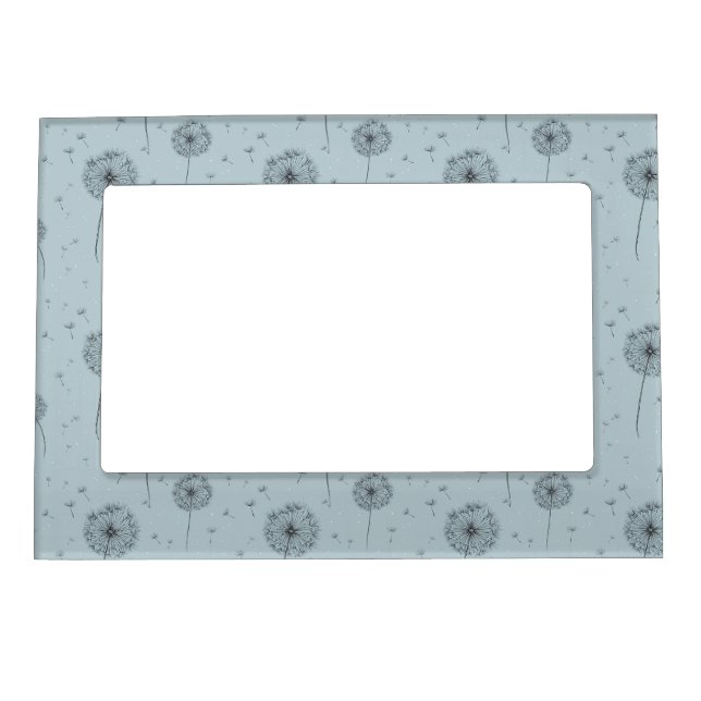 Minimalist Dandelion Seed Pattern Blue (1) Magnetic Frame (Front)