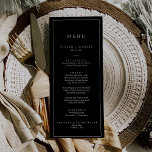 Minimalist Dark Black Printable Wedding Menu Invitation<br><div class="desc">This minimalist dark black printable wedding menu card is perfect for a simple wedding. The modern romantic design features classic black and white typography. Customizable in any color. Keep the design simple and elegant, as is, or personalize it by adding your own graphics and artwork. This menu can be used...</div>
