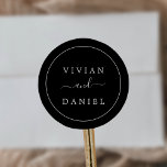 Minimalist Dark Black Wedding Envelope Seals<br><div class="desc">These minimalist dark black wedding envelope seals are perfect for a simple wedding. The modern romantic design features classic black and white typography paired with a rustic yet elegant calligraphy with vintage hand lettered style. Customizable in any color. Keep the design simple and elegant, as is, or personalize it by...</div>