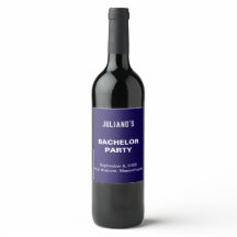 Minimalist Dark Blue Bachelor Party Wine Label