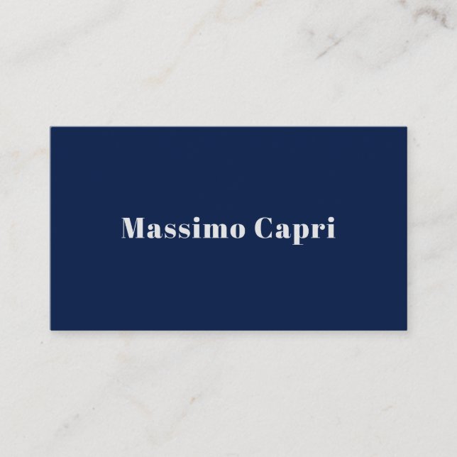 Minimalist Dark Blue Elegant Own Name Bold Text Enclosure Card (Front)
