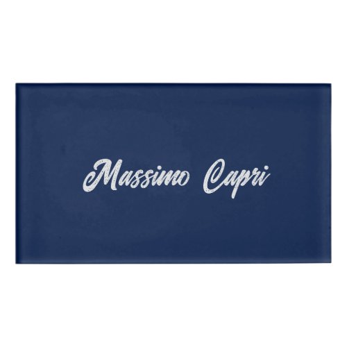 Minimalist Dark Blue Elegant Own Name Bold Text Tag