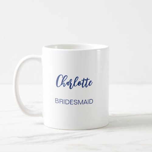 Minimalist Dark Blue Script Bridesmaid Mug