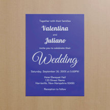 Minimalist Dark Blue Wedding Invitation