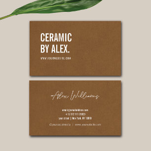 Minimalist Dark Brown Logo Business Card