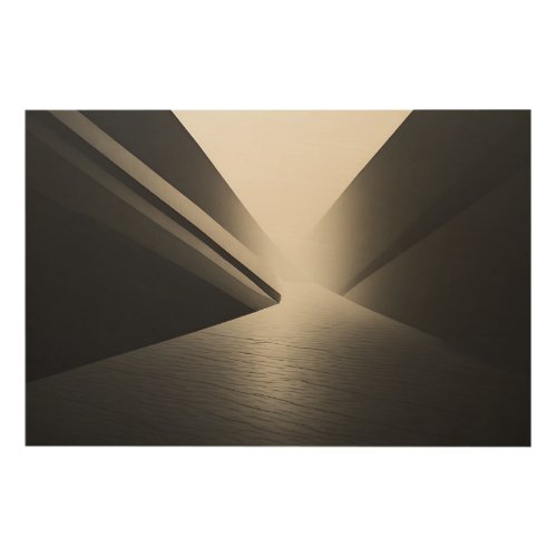 Minimalist Dark Corridor Light and Shadow Wood Wall Art