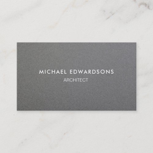 Minimalist dark gray brushed metal professional business card