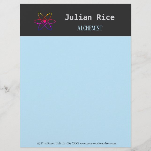 Minimalist dark gray letterhead (Front)