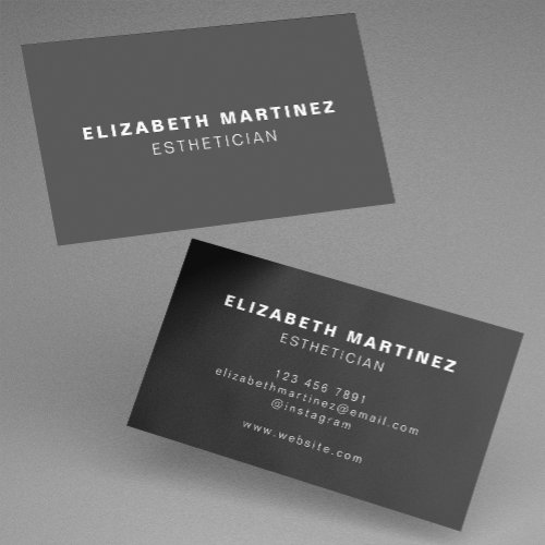 Minimalist Dark Gray Modern Professional Custom Business Card