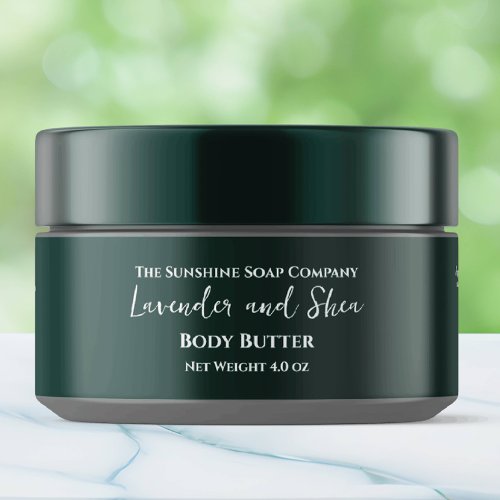 Minimalist Dark Green Cosmetics Jar Label