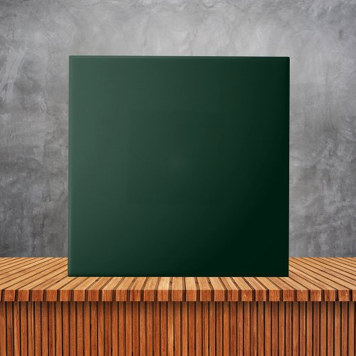 Minimalist dark Green  Pine  Ceramic Tile