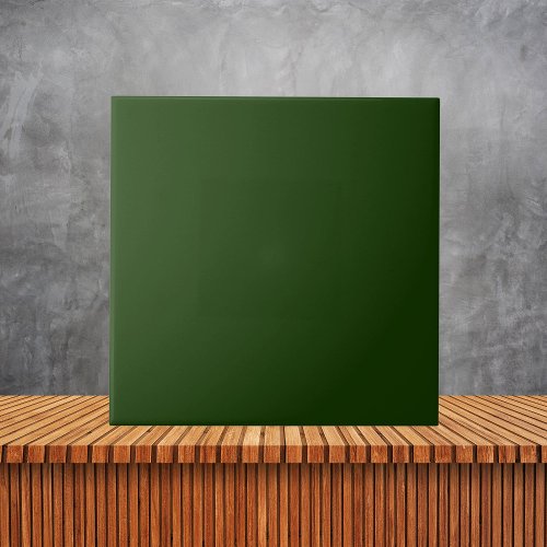 Minimalist  Dark Green Plain Solid Color 143601 Ceramic Tile