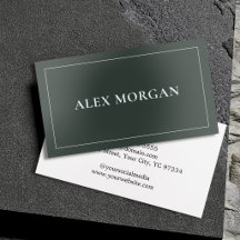 Minimalist Dark Green Silver Foil Elegant
