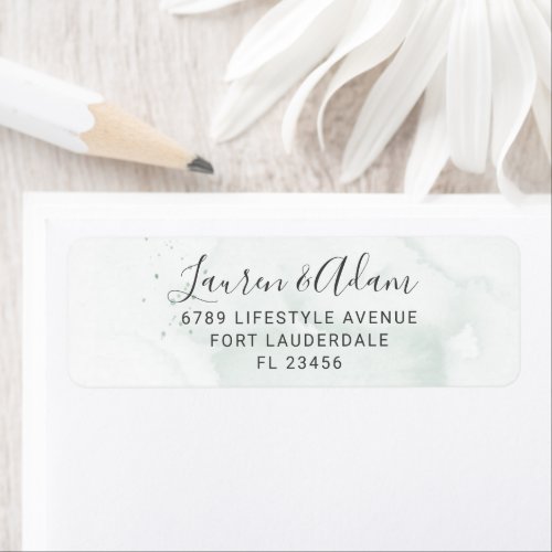 Minimalist Dark Green Wedding Return Address Label