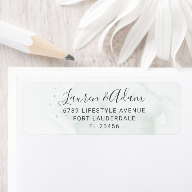 Minimalist Dark Green Wedding Return Address Label (Insitu)