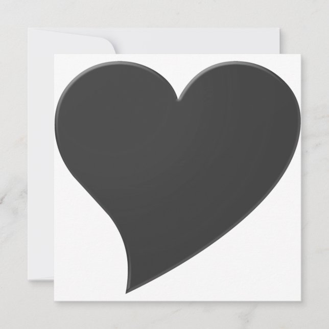 Minimalist dark grey black big heart modern card (Front)