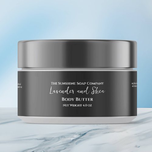 Minimalist Dark Grey Cosmetics Jar Label