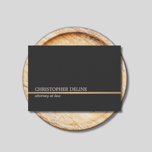 Minimalist Dark Grey Faux Copper Line Attorney Business Card (Creator Uploaded)